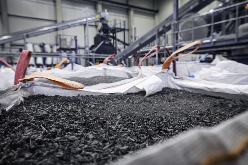 recyceltes Material, gewonnen aus Windrädern